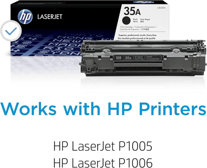 HP 35A Black Original LaserJet Toner Cartridge (CB435A) for HP LaserJet P1005, P1006, P1007, P1008 Printers