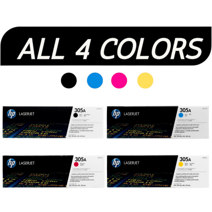 HP 305A Toner Cartridge CMYK Set CE410A CE411A CE412A CE413A for HP LaserJet Pro 300 Color M351 M375 and Pro 400 Color M451 M475 Series Printers