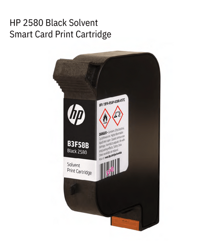 HP 2580 B3F58B Black Solvent Ink Cartridge
