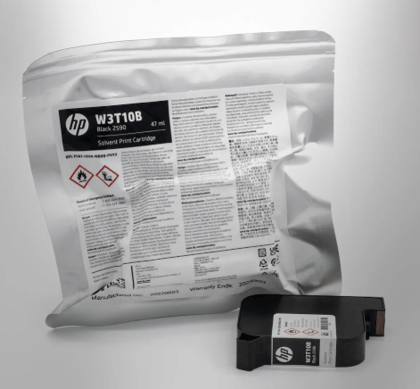 hp W3T10B Black 2590 Solvent Print Cartridge / Black