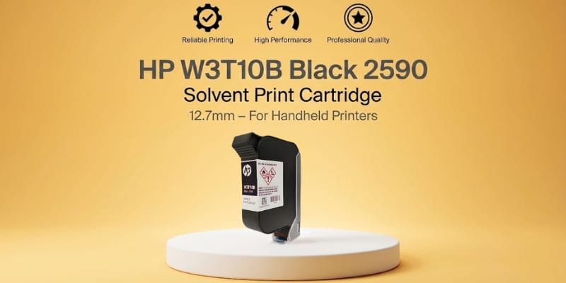 HP W3T10B Black 2590 Solvent Print Cartridge