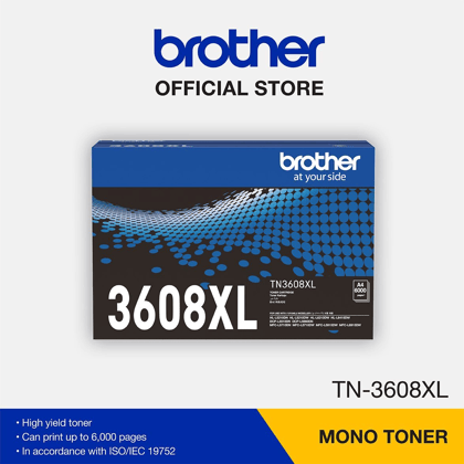Brother TN-3608XL Black Toner Cartridge – High Yield  |Compatible with HL-L5210DN, HL-L6415DW, DCP-L5510DN, MFC-L5915DW