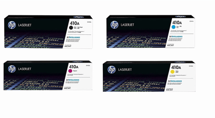 HP 410A CF410A CF411A CF412A CF413A Toner Cartridge Set Black Cyan Yellow Magenta Compatible with HP Color LaserJet Pro M452 MFP M477 Series Printers
