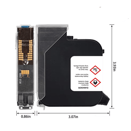 TIJ 25mm Black Solvent Print Ink Cartridge for Thermal Inkjet Printers TIJ 25mm Black Solvent Print Ink Cartridge for Thermal Inkjet Printers