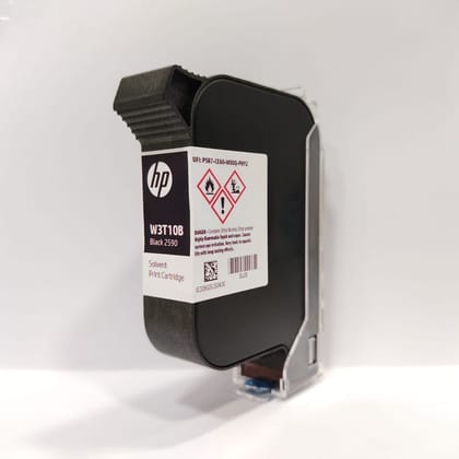 HP W3T10B Black 2590 Solvent Print Cartridge 12.7mm – Original HP Ink for Industrial Solvent Printers