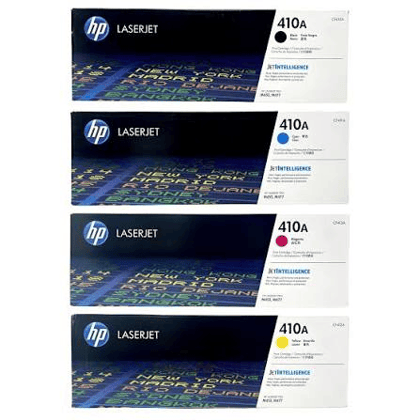 HP 410A CF410A CF411A CF412A CF413A Toner Cartridge Set Black Cyan Yellow Magenta Compatible with HP Color LaserJet Pro M452 MFP M477 Series Printers