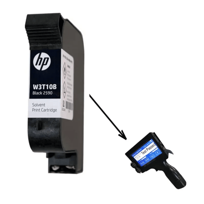 HP W3T10B 2590 Black Solvent Ink Cartridge 12.7mm – High-Performance Original HP Print Cartridge