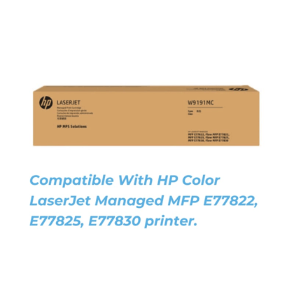 HP W9191MC Cyan LaserJet Toner Cartridge Compatible with HP Color LaserJet Managed E78625 E78630 E78635 Printers