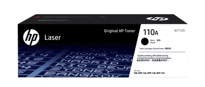 HP 110A Black Original Laser Toner Cartridge (W1112A) for HP Neverstop Laser 1000a, 1000w, 1200a, 1200w Printers