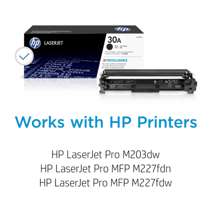 HP 30A Black LaserJet Toner Cartridge (CF230A) for HP LaserJet Pro M203 & MFP M227 Series Printers
